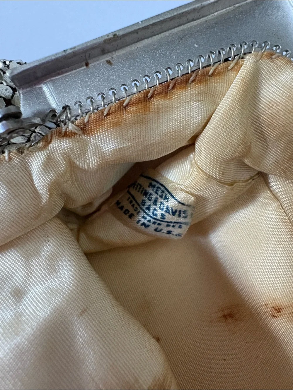 Antique Whiting & Davis Mesh Evening Bag with Chain Handle